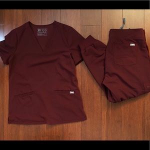 FIGS burgundy red scrubs